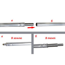 Стойка для палатки (алюмин. сплав 190 см, комплект 2 шт.)