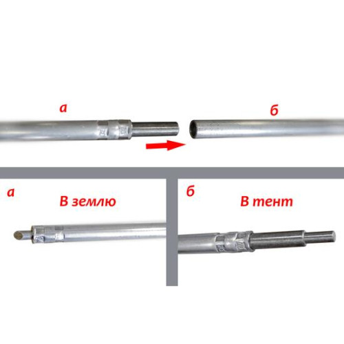 Стойка для палатки (алюмин. сплав 190 см, комплект 2 шт.)