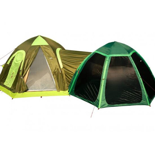 Соединение палаток ЛОТОС 5/5 с Дверью (оливковый, ПУ3000)