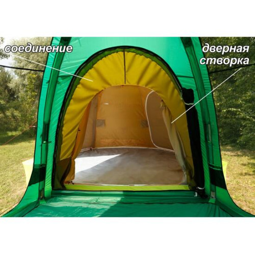 Соединение палаток ЛОТОС 5/5 с Дверью (оливковый, ПУ3000)