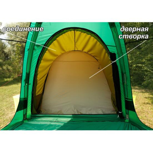 Соединение палаток ЛОТОС 5/5 с Дверью (оливковый, ПУ3000)