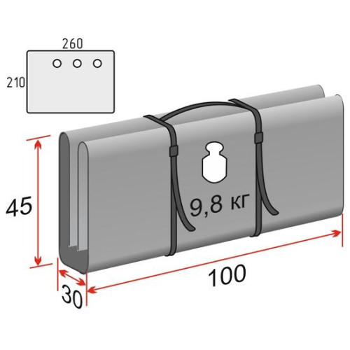 Дно гидро-термоизоляционное ЛОТОС КУБ 4 (260х210) с фланцами