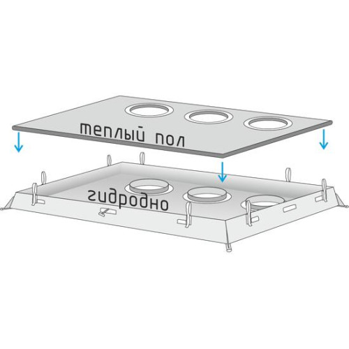 Дно гидро-термоизоляционное ЛОТОС КУБ 4 (260х210) с фланцами