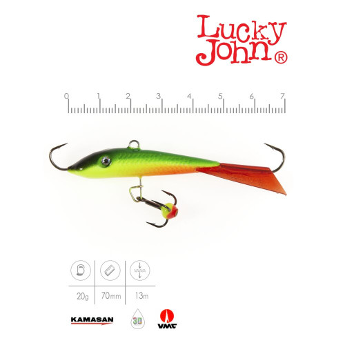 Балансир Lucky John FIN 5 + тр. 70мм/31RT блистер