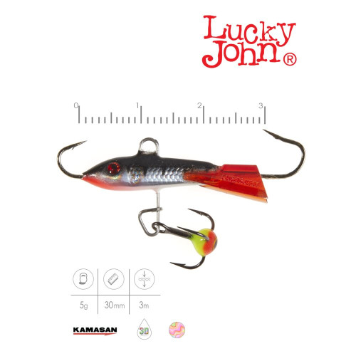 Балансир Lucky John CLASSIC 3 + тр. 30мм/15H блистер