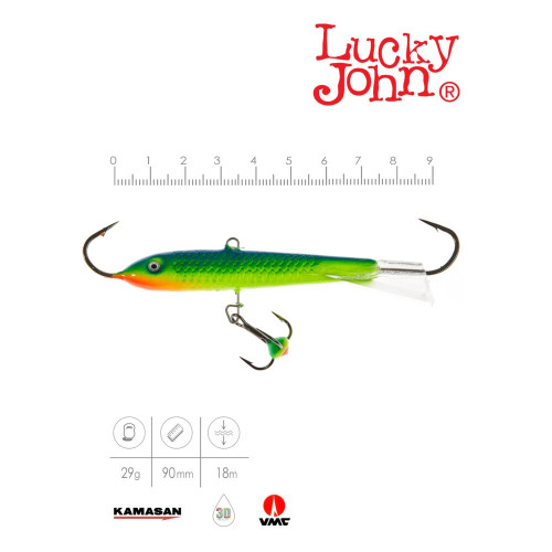 Балансир Lucky John CLASSIC 9 + тр. 90мм/15H блистер