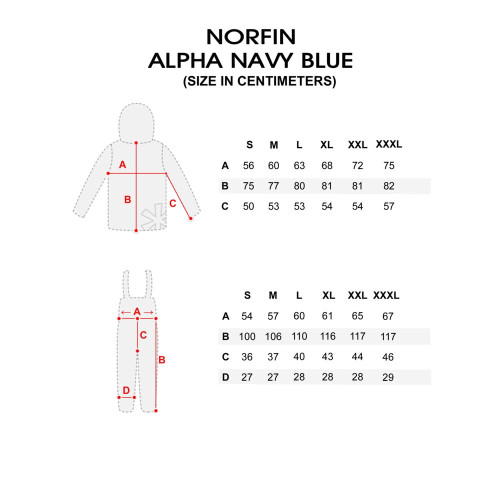 Костюм демисезон. Norfin ALPHA NAVY BLUE 01 р.S