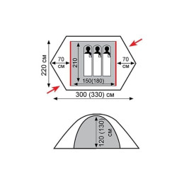 Палатка Экспедиционная Tramp Rock 2 Green (V2)