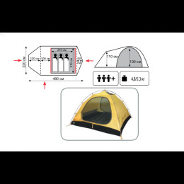 Палатка Экспедиционная Tramp Cave 3 (V2)