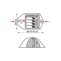 Палатка Экспедиционная Tramp Mountain 3 Green (V2)