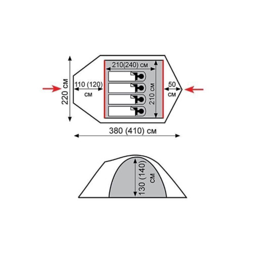 Палатка Экспедиционная Tramp Mountain 4 Green (V2)