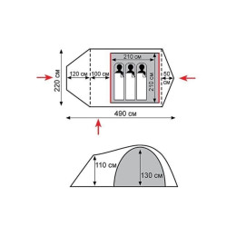 Палатка Экспедиционная Tramp Cave 3 Green (V2)