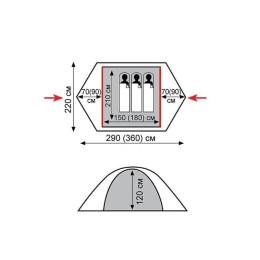 Палатка Экспедиционная Tramp Peak 3 Green (V2)