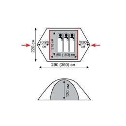 Палатка Экспедиционная Tramp Peak 2 Green (V2)