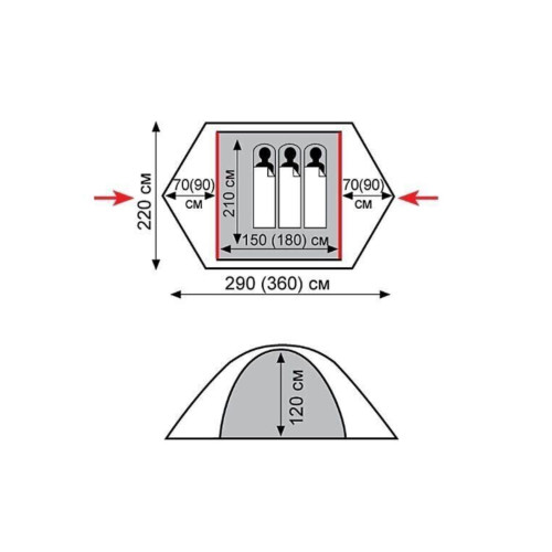 Палатка Экспедиционная Tramp Peak 2 Green (V2)