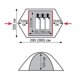 Палатка Экспедиционная Tramp Peak 3 (V2)
