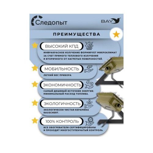 Обогреватель (горелка) инфракрасный газовый СЛЕДОПЫТ "Торос" с ножками кВт 3,65