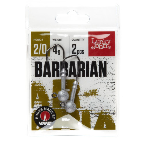 Джиг-головка Lucky John BARBARIAN 90град 8.0г кр.5/0 2pcs
