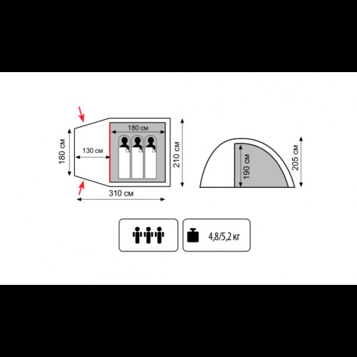 Палатка Кемпинговая Totem Apache 3 (V2)