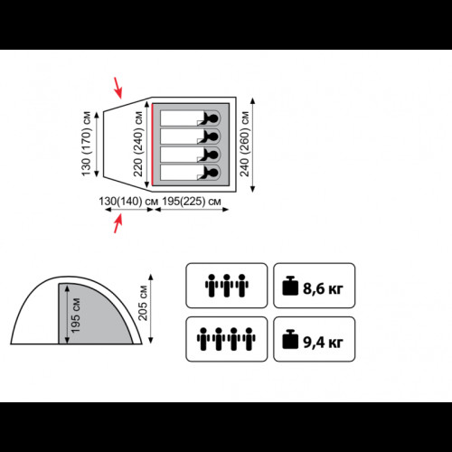 Палатка Кемпинговая Tramp Bell 4 (V2)