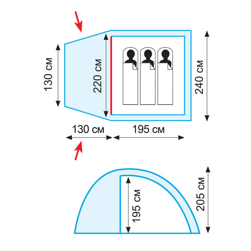 Палатка Кемпинговая Tramp Bell 3 Sand (V2)
