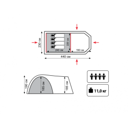 Палатка Кемпинговая Tramp Anaconda 4 Sand (V2)