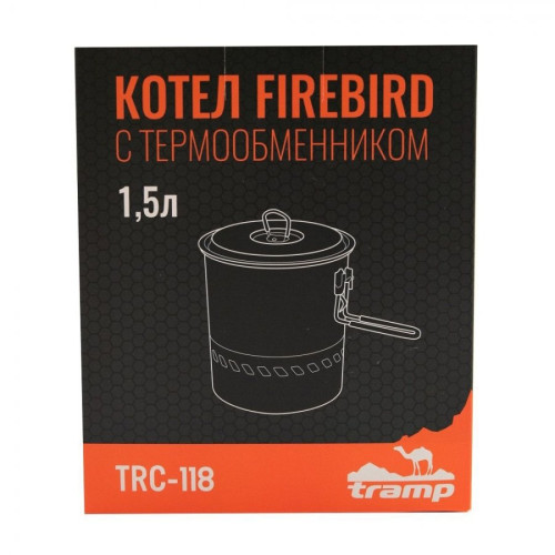 Котелок туристический Tramp Firebird с термообменником из анодированного алюминия 1.5 л TRC-118