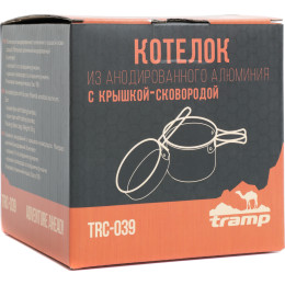 Котелок туристический Tramp с крышкой-сковородой из анодированного алюминия 1 л TRC-039