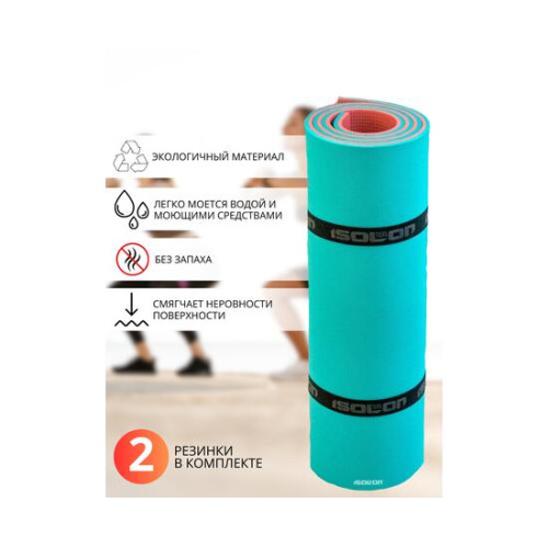 Коврик туристический ISOLON Camping 12 1800х600х12 бирюз/бордо