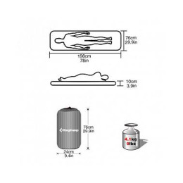 Самонадувающийся коврик KingCamp Delux Wide 3586