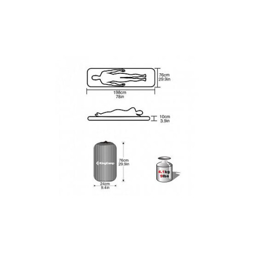 Самонадувающийся коврик KingCamp Delux Wide 3586