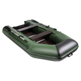 Надувная лодка Аква 2900 (слань-книжка, киль) зеленый черный