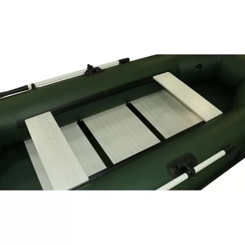 Лодка гребная Polar Bird 280 Т СС Транец ЛЮКС Teal Стеклокомпозит (серый)