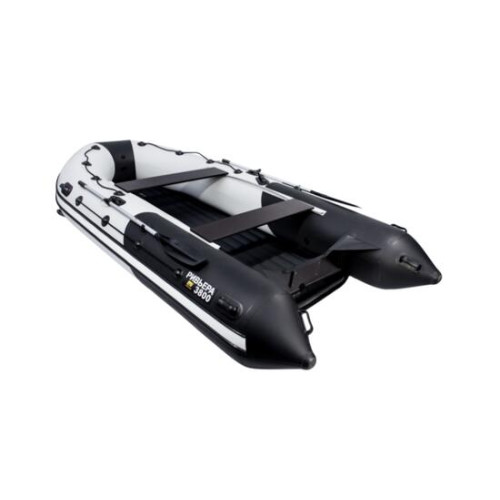 Надувная лодка Ривьера 3800 Килевое НДНД светло-серый/черный