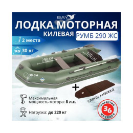 Лодка моторная килевая Румб 290 ЖС зеленый