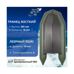 Лодка моторная килевая Румб 290 ЖС зеленый