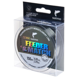 Леска моно. Salmo Diamond FEEDER & MATCH FLUORO COATED Grey 150/023
