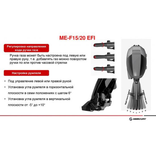 Лодочный мотор Mercury ME F15 EFI инжектор (4-х тактный) MEF15MHEFI
