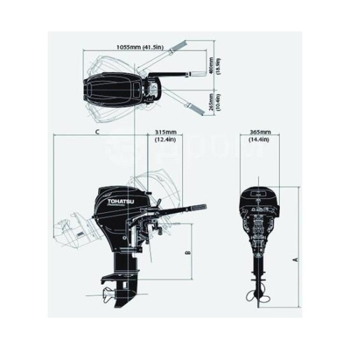Лодочный мотор Tohatsu MFS 20 ESW EFI (ручной запуск)