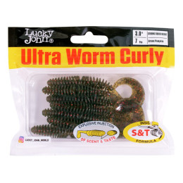 Твистеры съедоб. искусст. LJ Pro Series ULTRAWORM CURLY 3,0in (07.62)/S15 7шт.