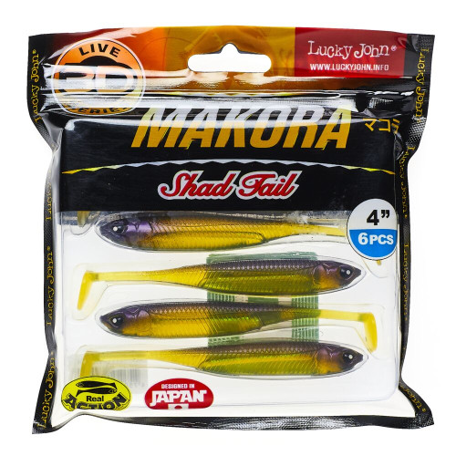 Виброхвосты LJ Pro Series 3D MAKORA SHAD TAIL 4.0in(10,00)/007 6шт.