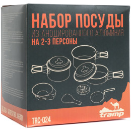 Набор посуды туристической Tramp на 2-3 персоны из анодированного алюминия TRC-024