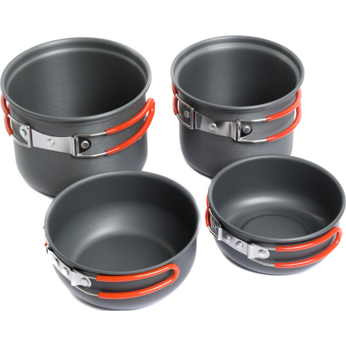 Набор посуды туристической Tramp на 1-2 персоны из анодированного алюминия TRC-075
