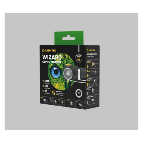 Фонарь Armytek Wizard C1 Pro Magnet USB+18350 / 1000 лм / 70°:120°
