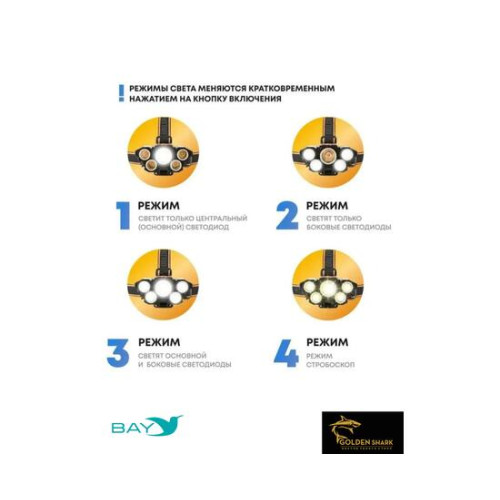 Налобный фонарик Golden Shark East