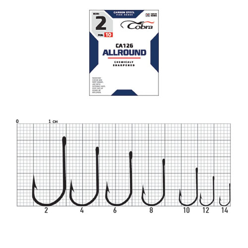 Крючки Cobra VIKING сер. CA126 разм. 014 10шт. (C115NSB)