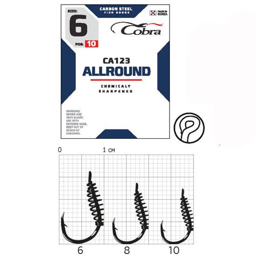 Крючки Cobra PASTEHOLDER сер. CA123 разм. 010 10шт. (C008NSB)