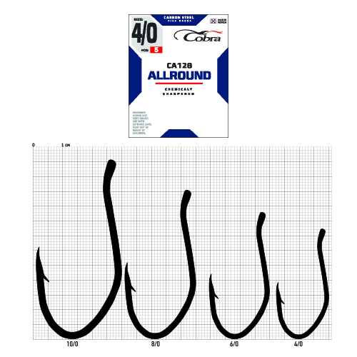 Крючки Cobra CATFISH сер. CA128 разм. 010/0 2шт. (C1102NSB)