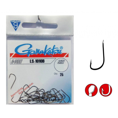 Крючки рыболовные Gamakatsu LS-1010B HOOKS BRONZE #10 (25 шт)