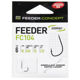 Крючки с поводком FC FEEDER сер. FC104 70см, разм.012, 0,10мм 10шт.
